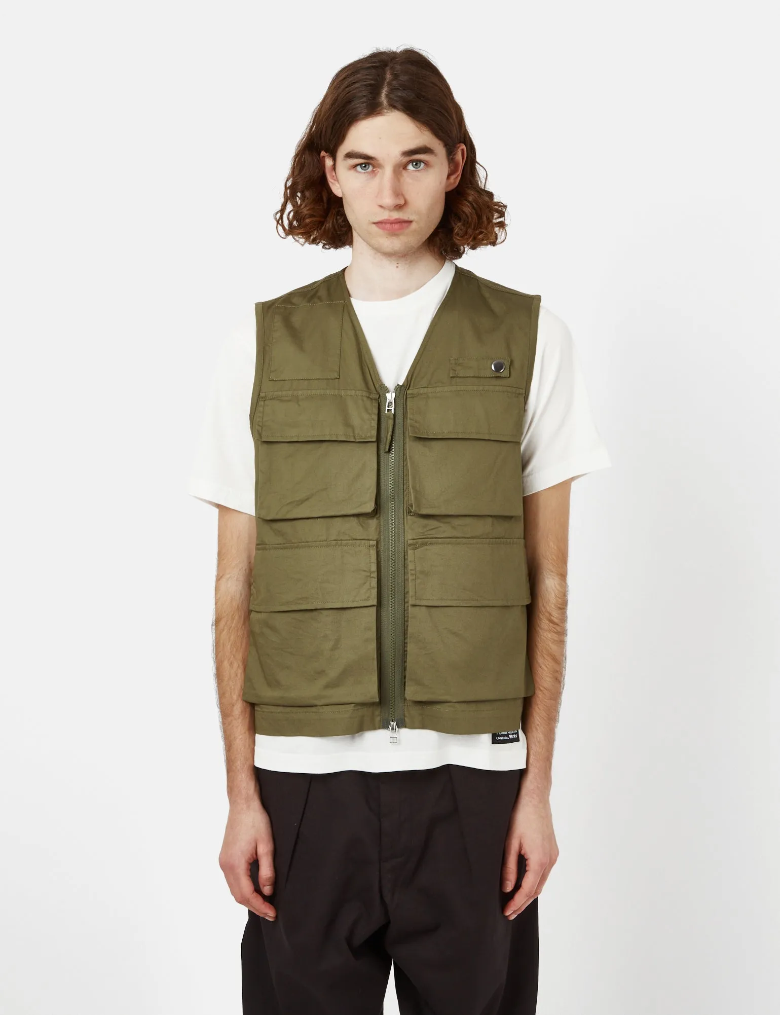 Universal Works Photographers Vest - Olive Green