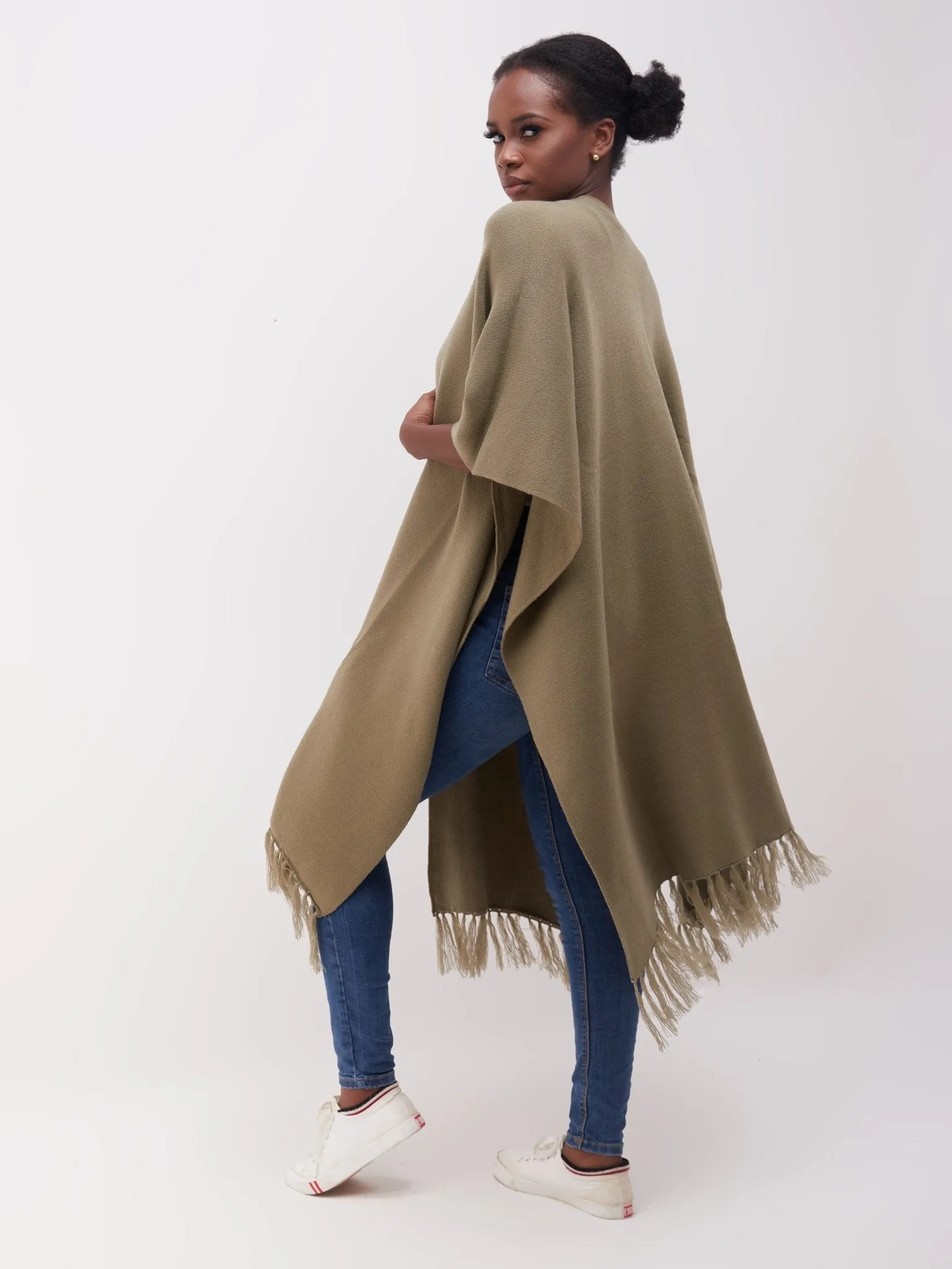 Vivo Basic Double Layered Wrap Poncho - Hunters Green