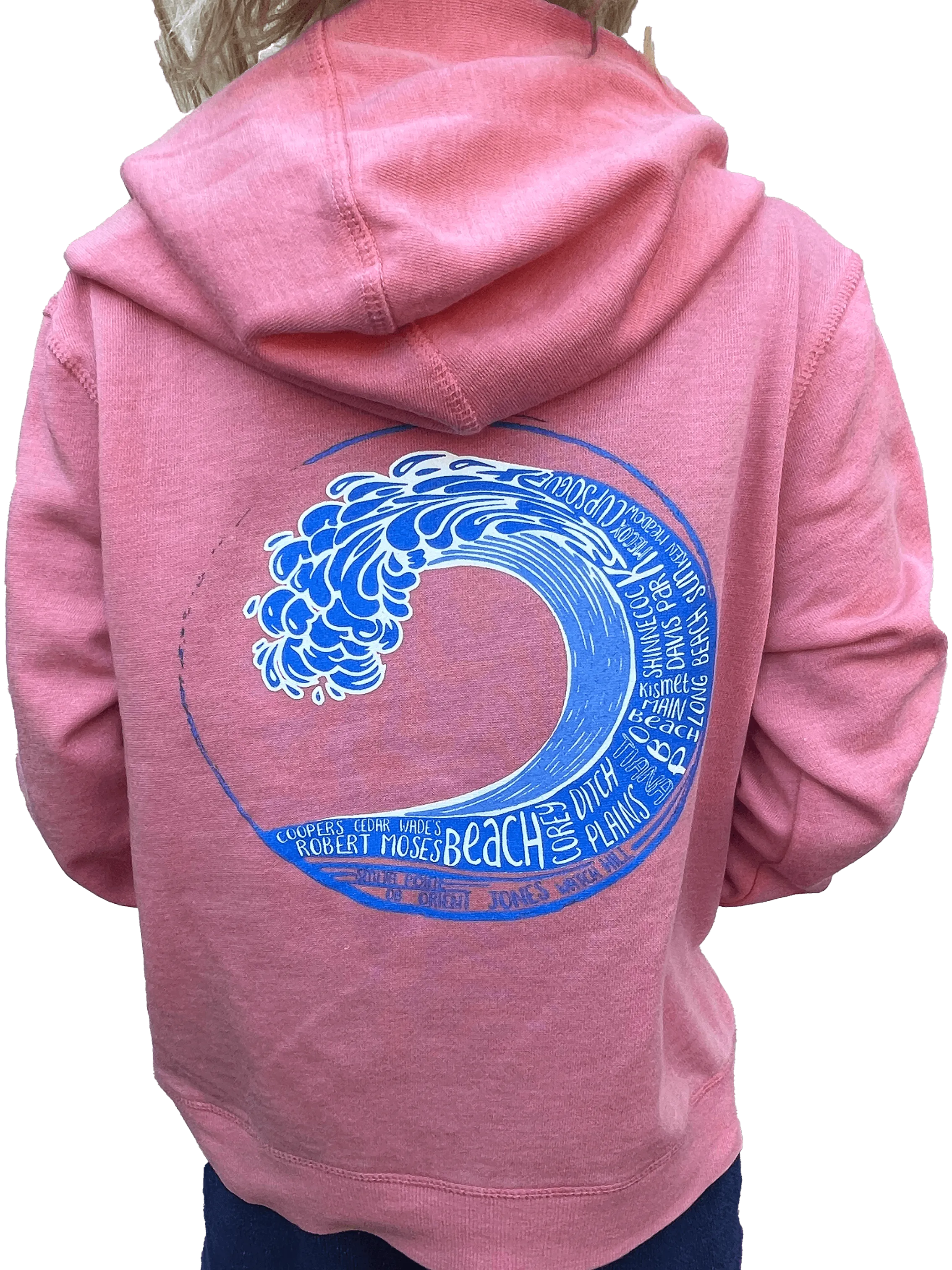 Youth Long Island Beach Wave Hoodie (Grapefruit)